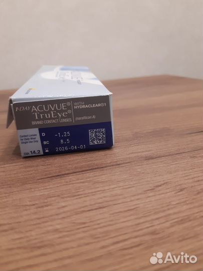 Линзы контактные однодневные acuvue trueye -1,25