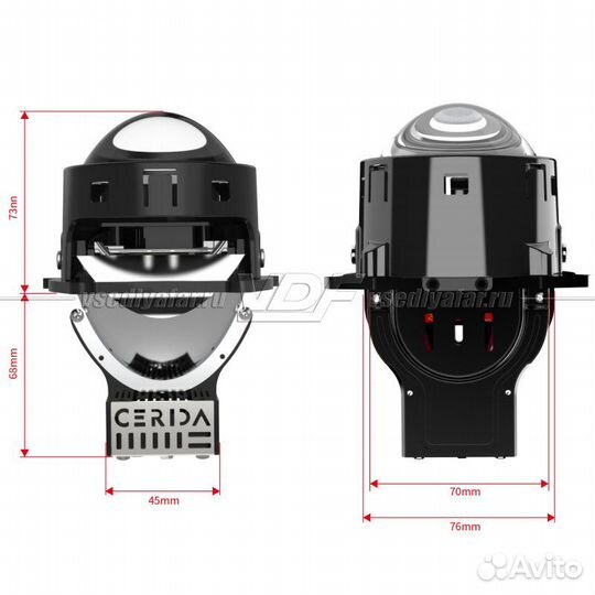 Светодиодные линзы Cerida X10 3.0 Bi-Led (комплект