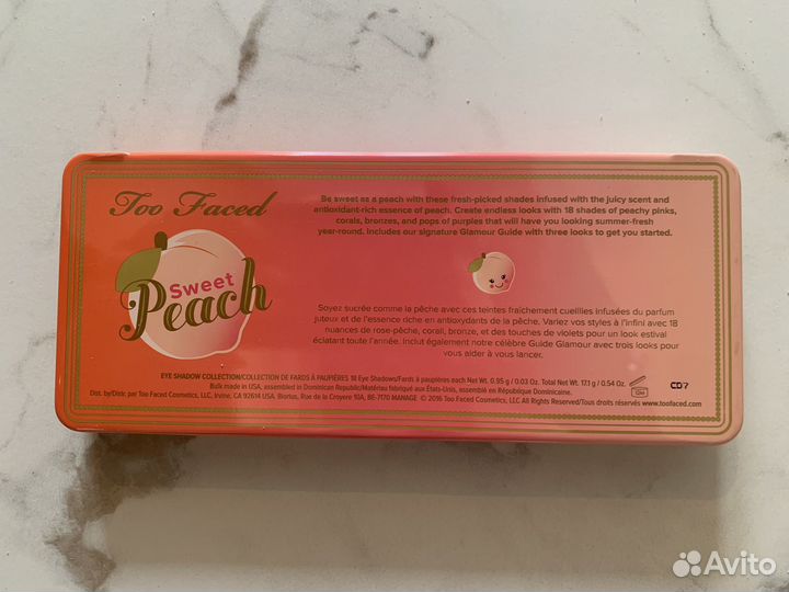 Палетка теней Too faced Sweet peach