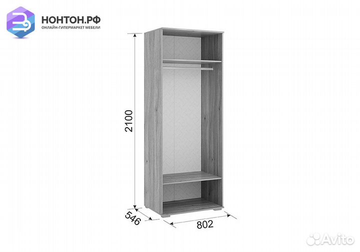 Шкаф 2-х дверный Алина 04.21 дуб мария / белый