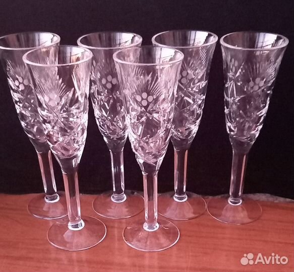 Рюмки, фужеры, стаканы хрустальные
