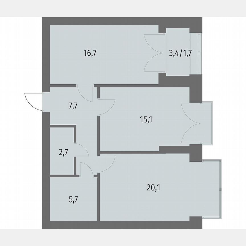 2-к. квартира, 69,7 м², 13/13 эт.