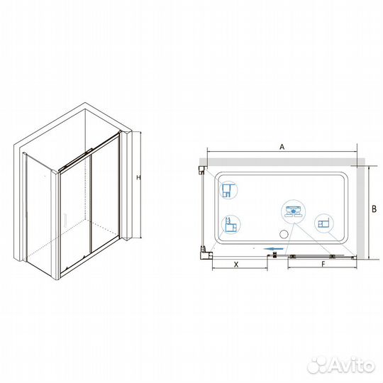 Душ. уголок RGW 80x160 Chrome 320948168-011