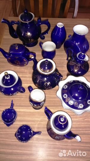 Посуда, вазы (Бронницы, Гжель), кобальт