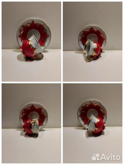 Чайная пара Красный бутон Барановка.Новые
