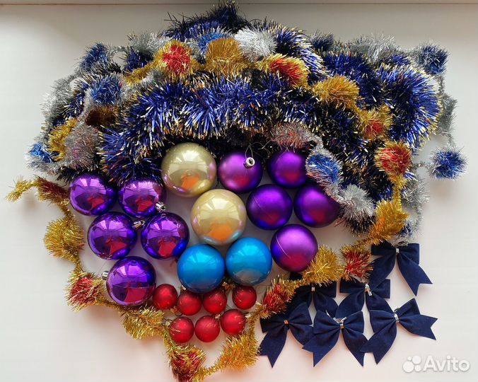 Новогодние украшения на елку пакетом