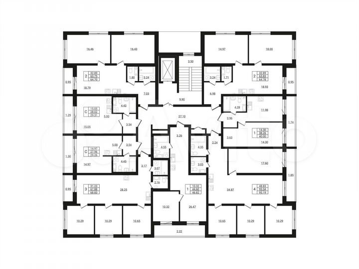 4-к. квартира, 95,2 м², 4/9 эт.