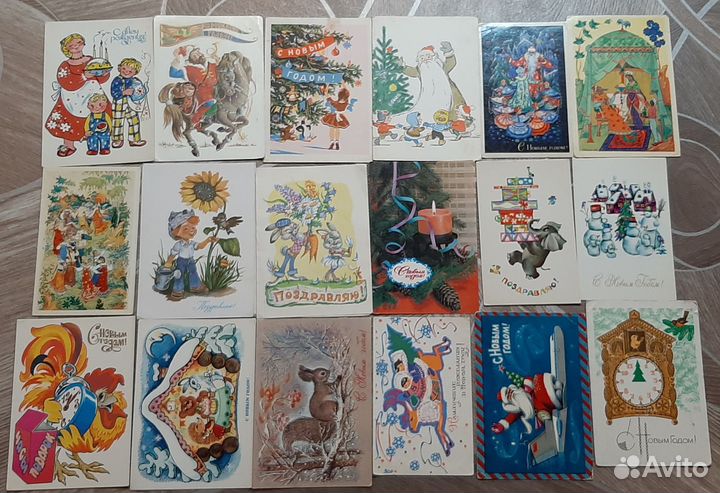 Новогодние открытки СССР