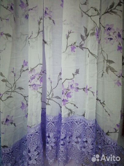 Штора тюль для кухни 3м