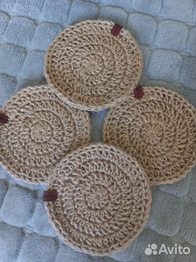 Салфетки из джута. Ручная работа