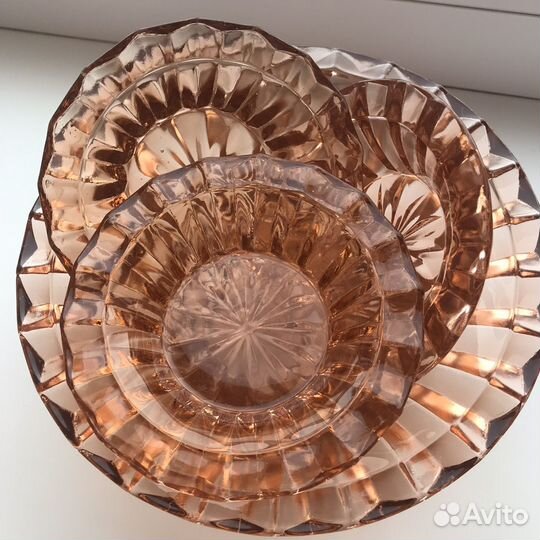 Набор для варенья карамельное стекло винтаж