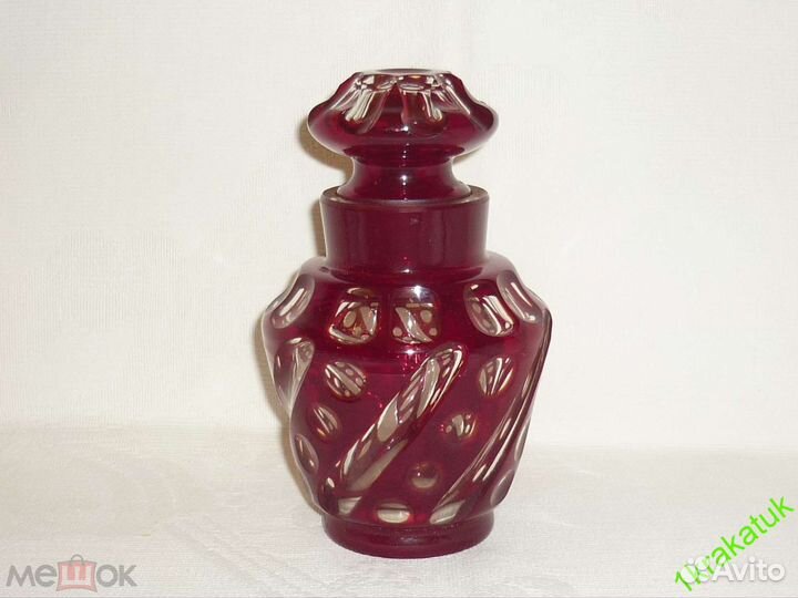 Чайница русское рубиновое стекло бахметьевский сз