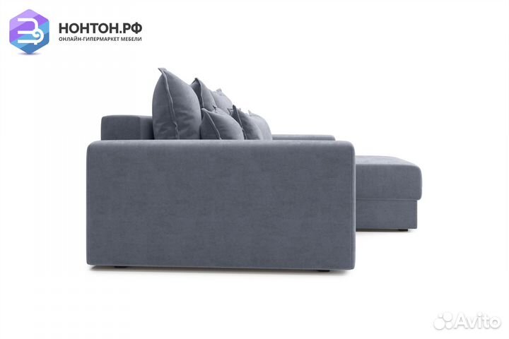 Диван угловой тик-так Омега темно-серый