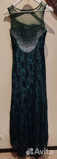 Вечернее платье 48 размер зелёное