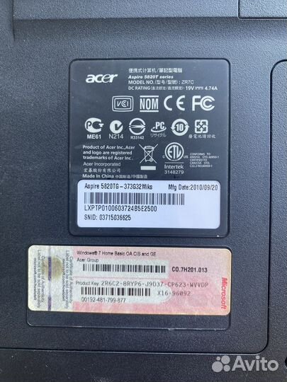 Acer aspire 5820 tg