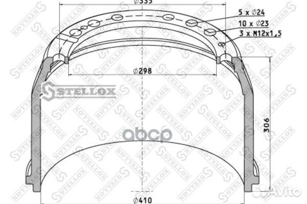 85-00031-SX торм.барабан задн.410x220/240 H30