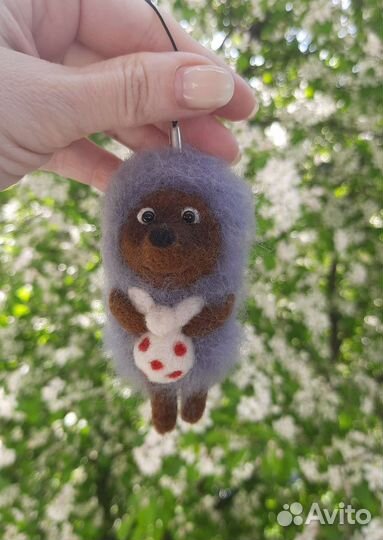 Ежик в тумане. Валяная игрушка/ подвеска
