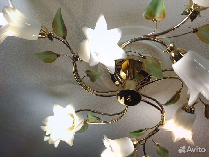 Люстра потолочная 10 плафонов