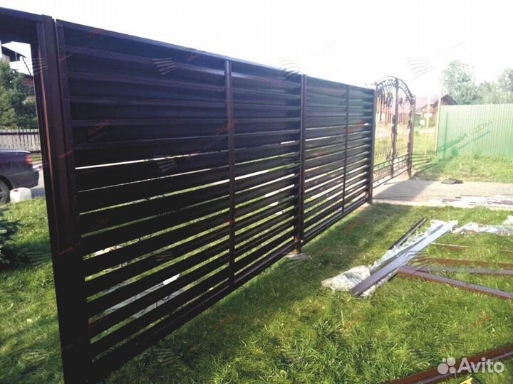 Забор жалюзи горизонтальный