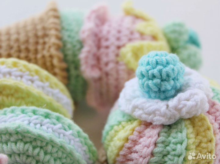 Вязаная еда набор сладостей