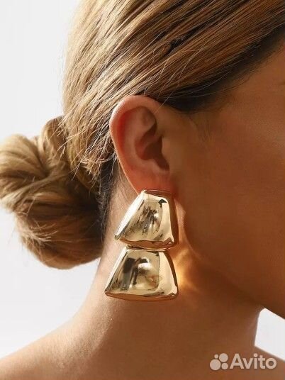 Крупные эффектные серьги Тренд