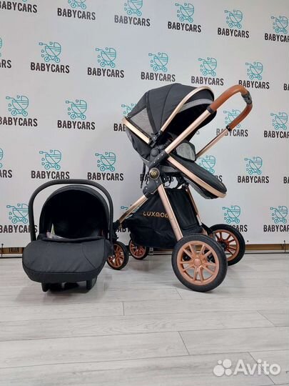 Коляска 3 в 1 Luxmom черный