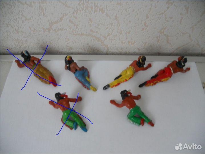 Индейцы и ковбои гдр. Лот из 4 фигурок