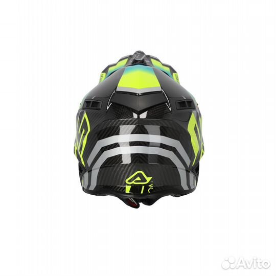 Мотошлем Acerbis Steel Carbon Light Blue Yellow