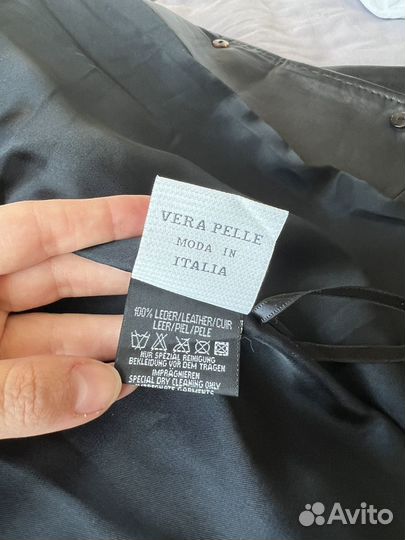 Итальянское пальто из натуральной кожи vera pelle