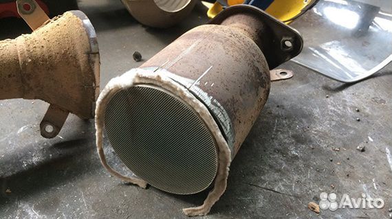 Пламегаситель S.a1 вместо катализатора.Удаление