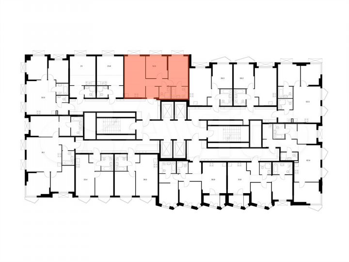 2-к. квартира, 56,6 м², 16/32 эт.