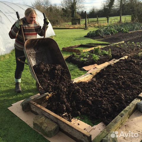 Перепревший коровий навоз в мешках
