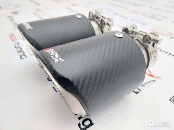 2 Насадки выхлоп Akrapovic Art Sport карбон 102мм