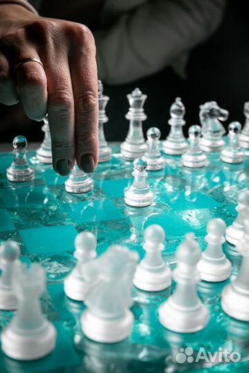 Шахматы ручной работы из эпоксидной смолы
