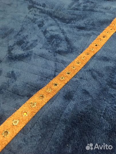 Очелье кожаная лента с медными заклепками