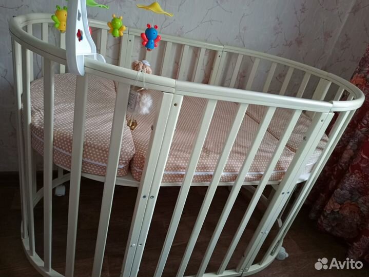 Детская кроватка трансформер круглая (овальная)