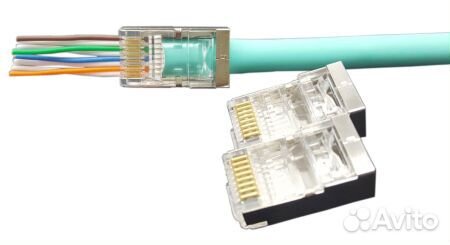 Коннектор RJ45/8P8C, FTP, кат.6, универс, легкой о