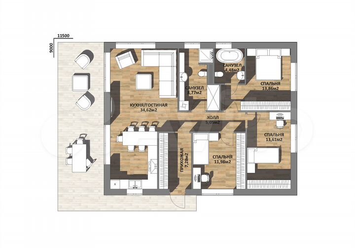 Дом 100 м² на участке 10 сот.