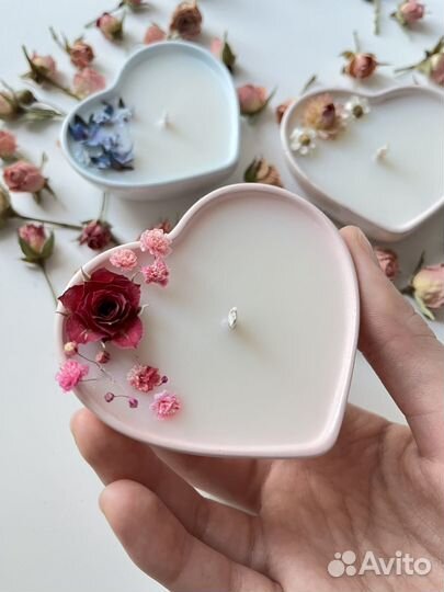 Свеча в гипсе сердце