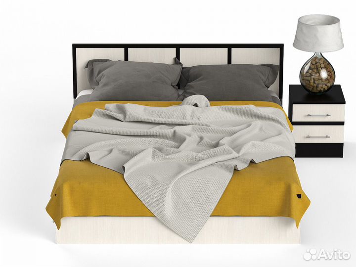 Кровать с ящиками и тумбой Сакура 1600 цвет венге/дуб лоредо