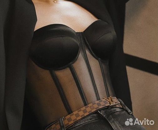 Корсет черный прозрачный декоративный