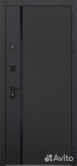 Дверь с зеркалом Ньюкасл стальная