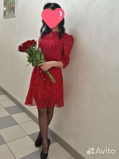 Красное платье xs