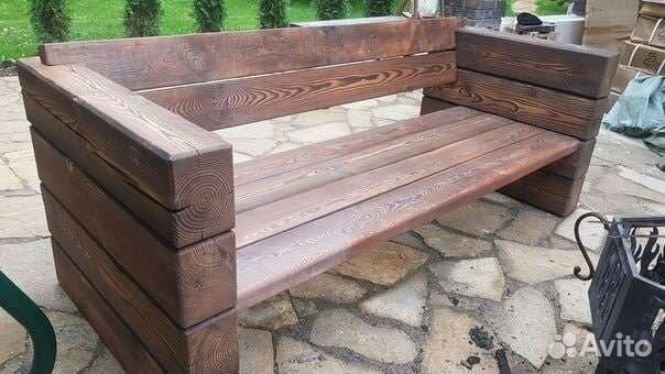 Скамья садовая деревянная, диван уличный