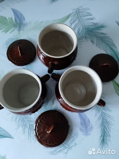 Горшок для запекания 3 шт, маленькие стаканчики 3