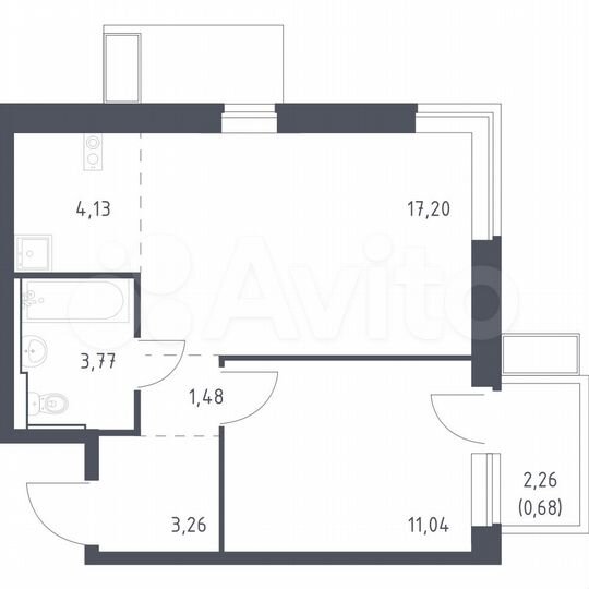 1-к. квартира, 41,6 м², 12/12 эт.