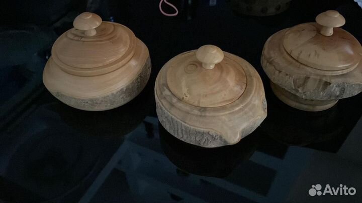 Самшит Шкатулка(Мраморный), Солонка/Десертница Сам