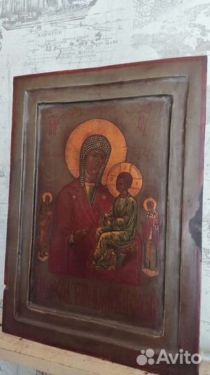 Икона старинная Богородица Хлебная 52*37 живопись