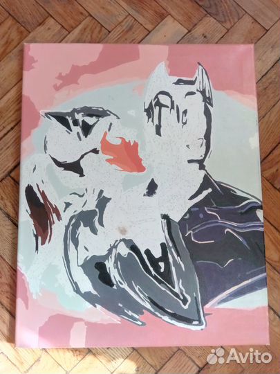 Картина - раскраска по номерам, с дефектом