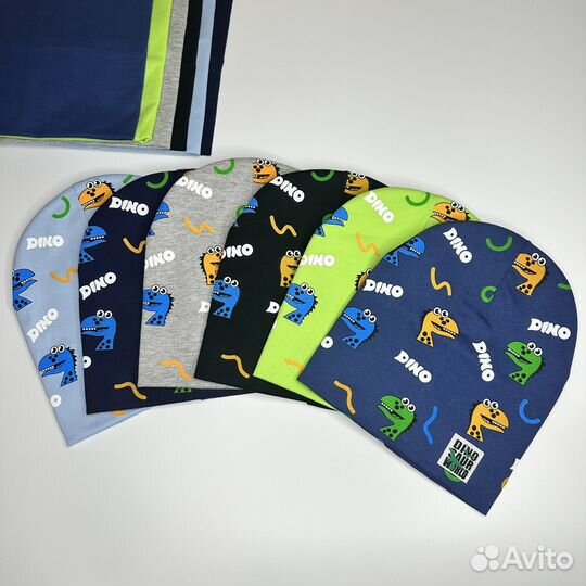 Шапка со снудом для мальчика dino
